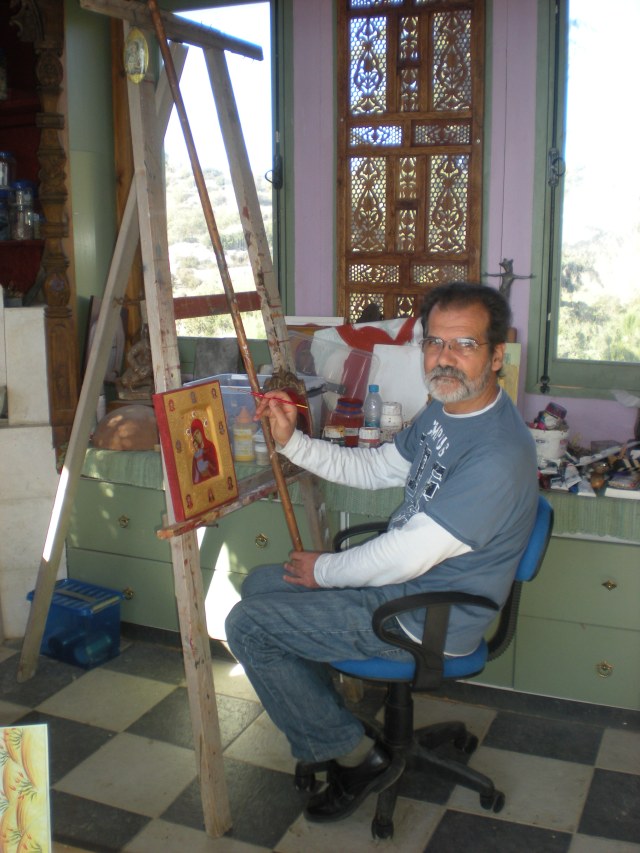 Charalambos Epameinondas, at his workshop in Stroumbi, Paphos